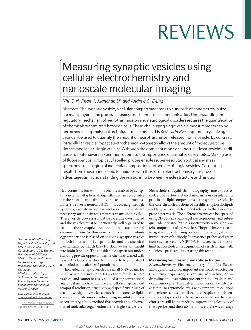 Measuring Synaptic Vesicles Using Cellular Electrochemistry and Nanoscale Molecular Imaging