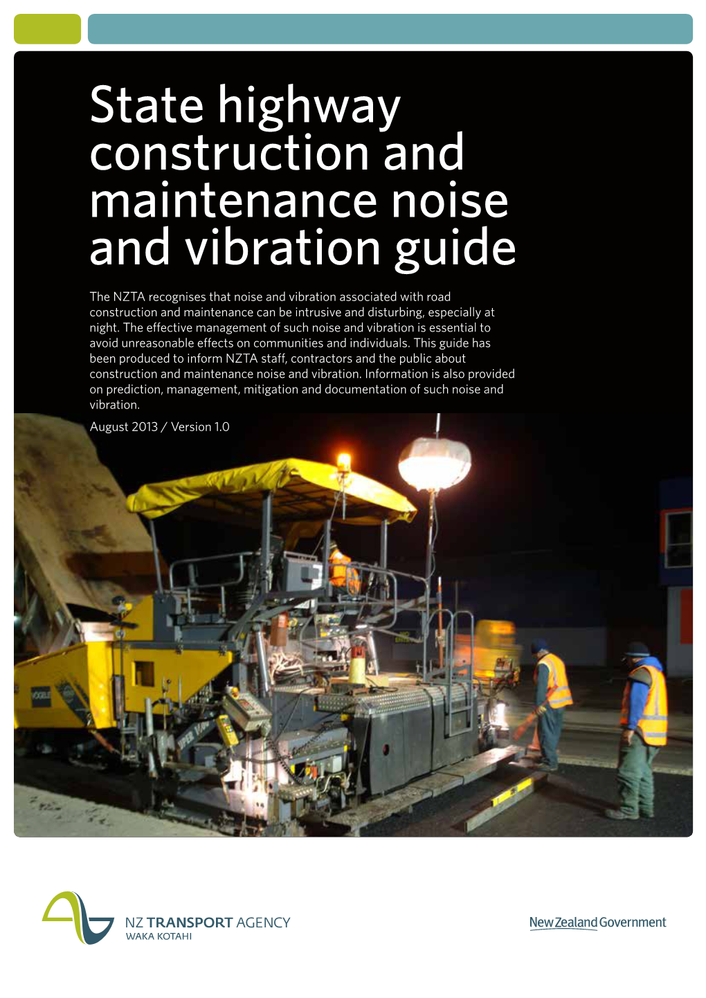 State Highway Construction and Maintenance Noise and Vibration