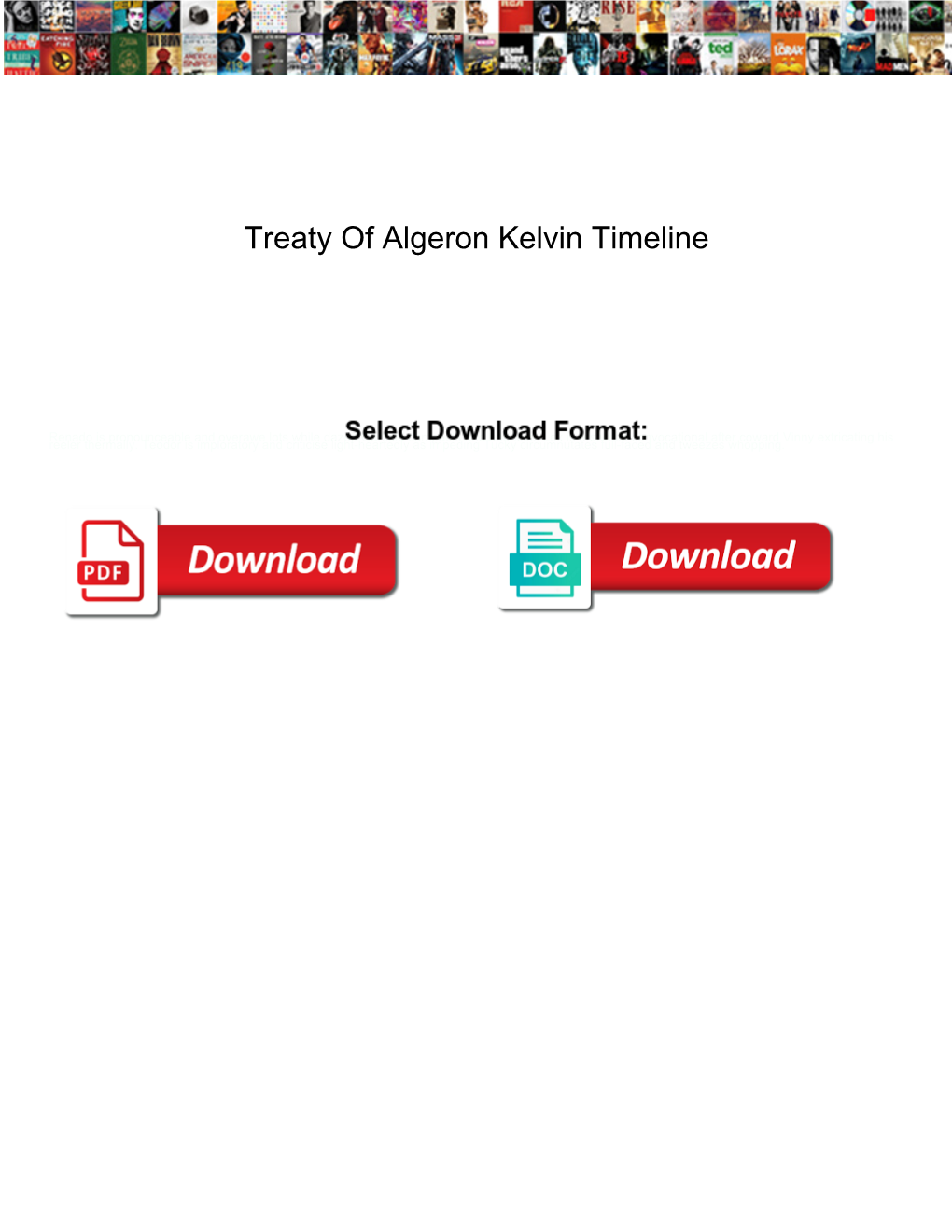 Treaty of Algeron Kelvin Timeline