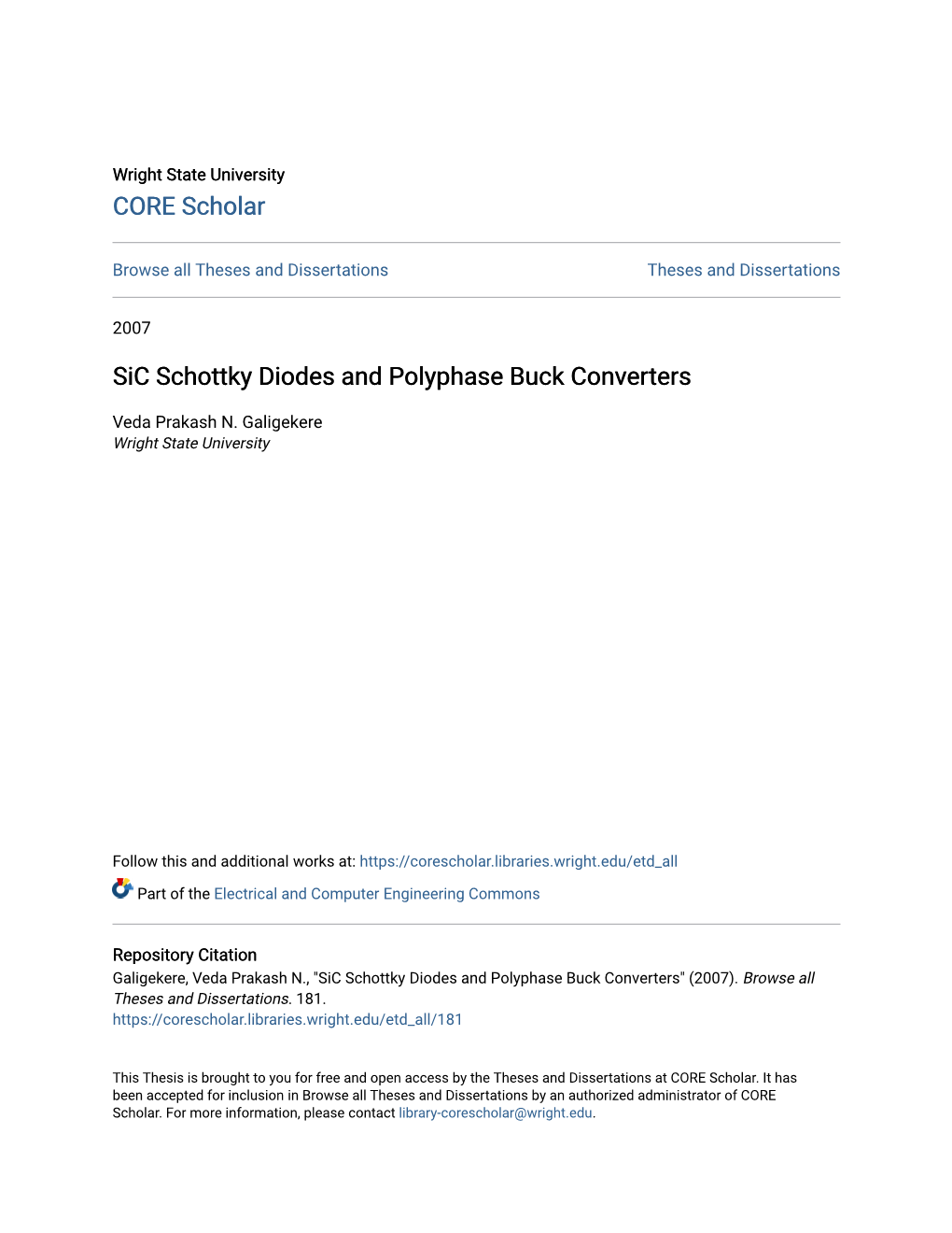 Sic Schottky Diodes and Polyphase Buck Converters