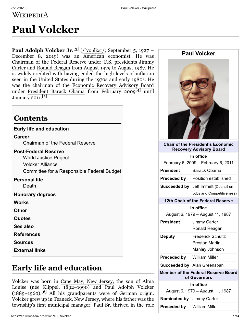 Paul Volcker - Wikipedia