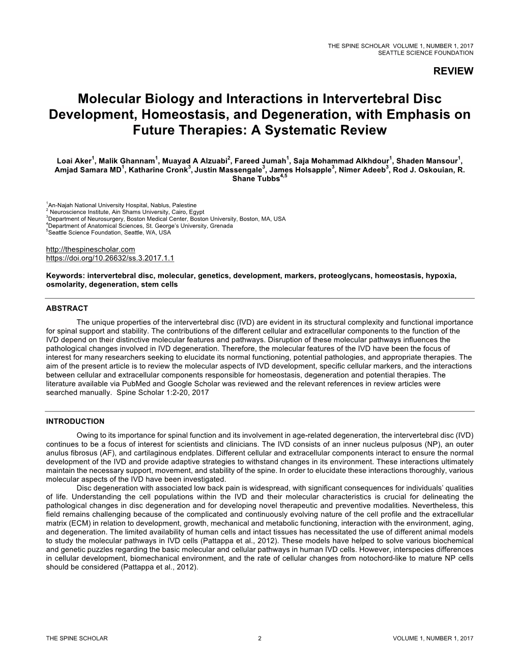 Molecular Biology and Interactions in Intervertebral Disc Development, Homeostasis, and Degeneration, with Emphasis on Future Therapies: a Systematic Review