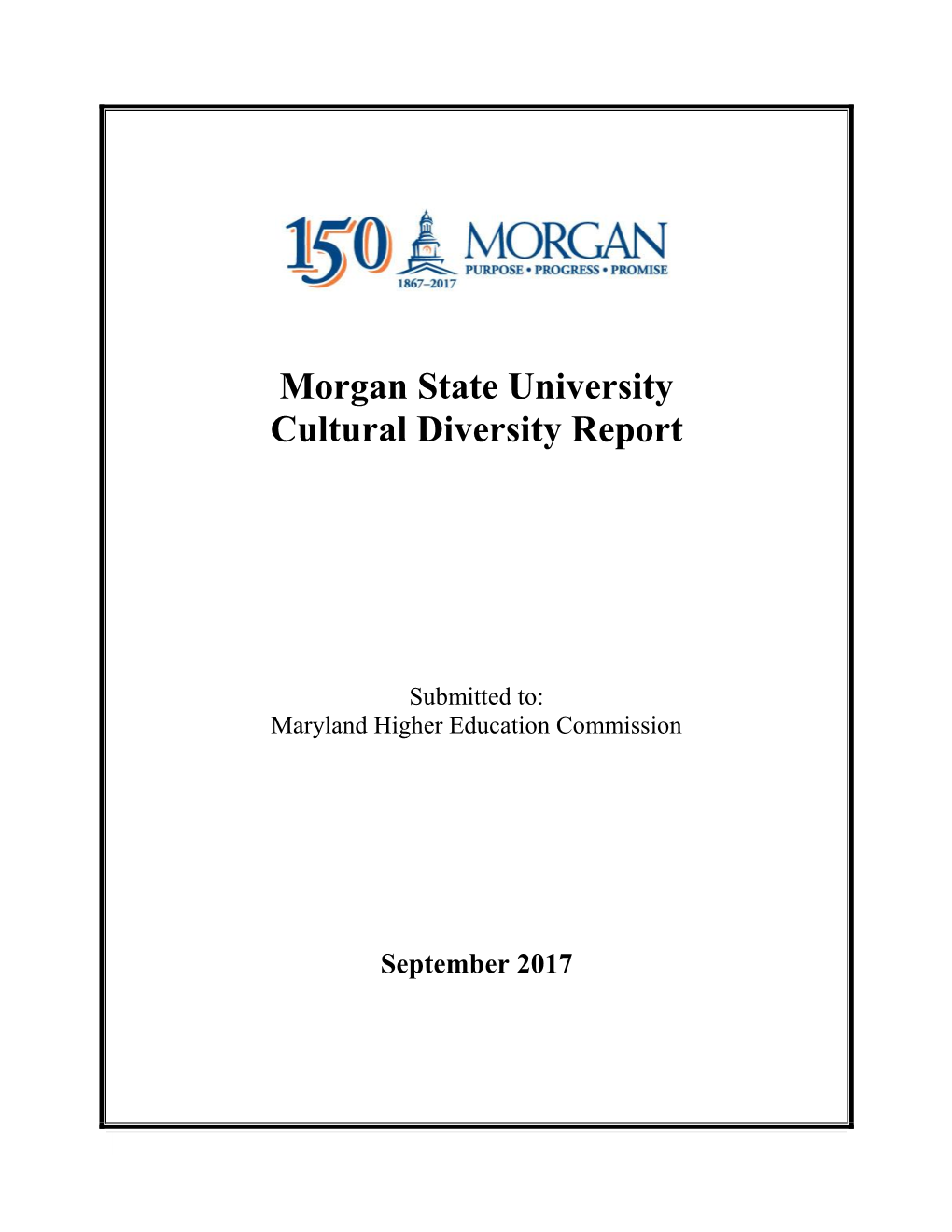 Morgan State University Cultural Diversity Report