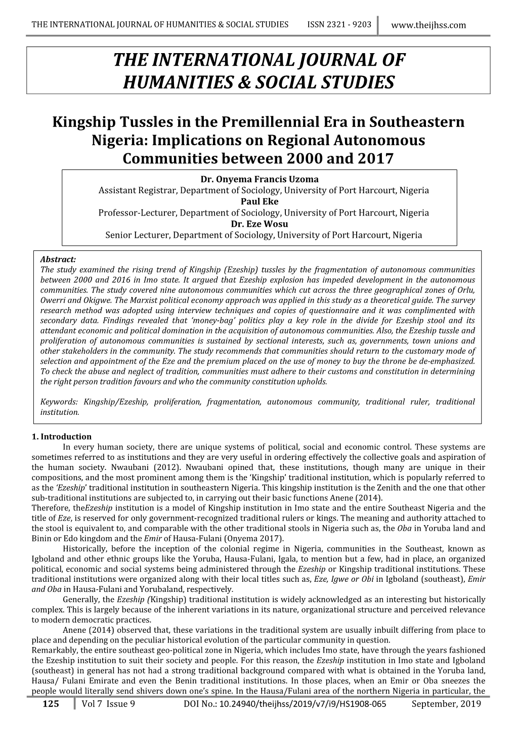 Implications on Regional Autonomous Communities Between 2000 and 2017 Dr