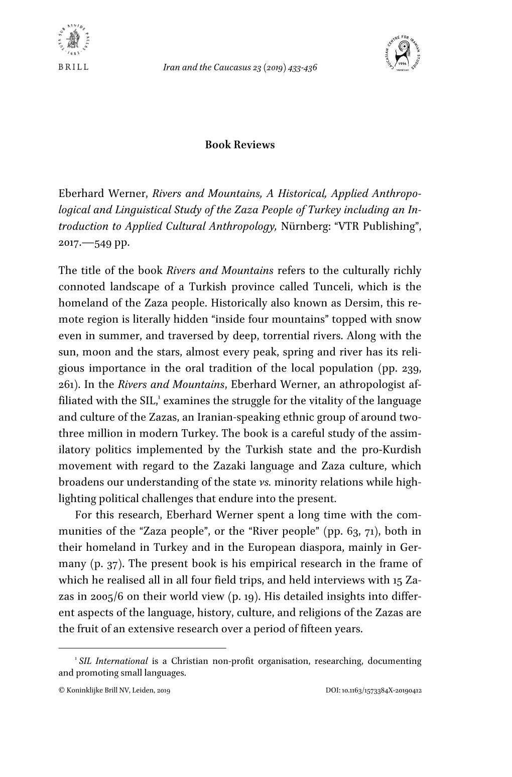 Book Reviews Eberhard Werner, Rivers and Mountains, a Historical