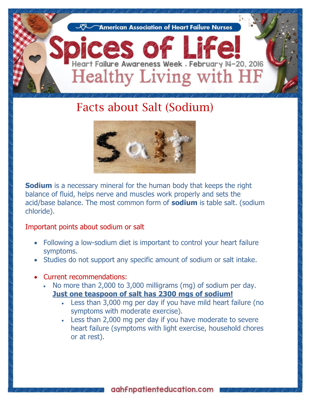 Facts About Salt (Sodium)