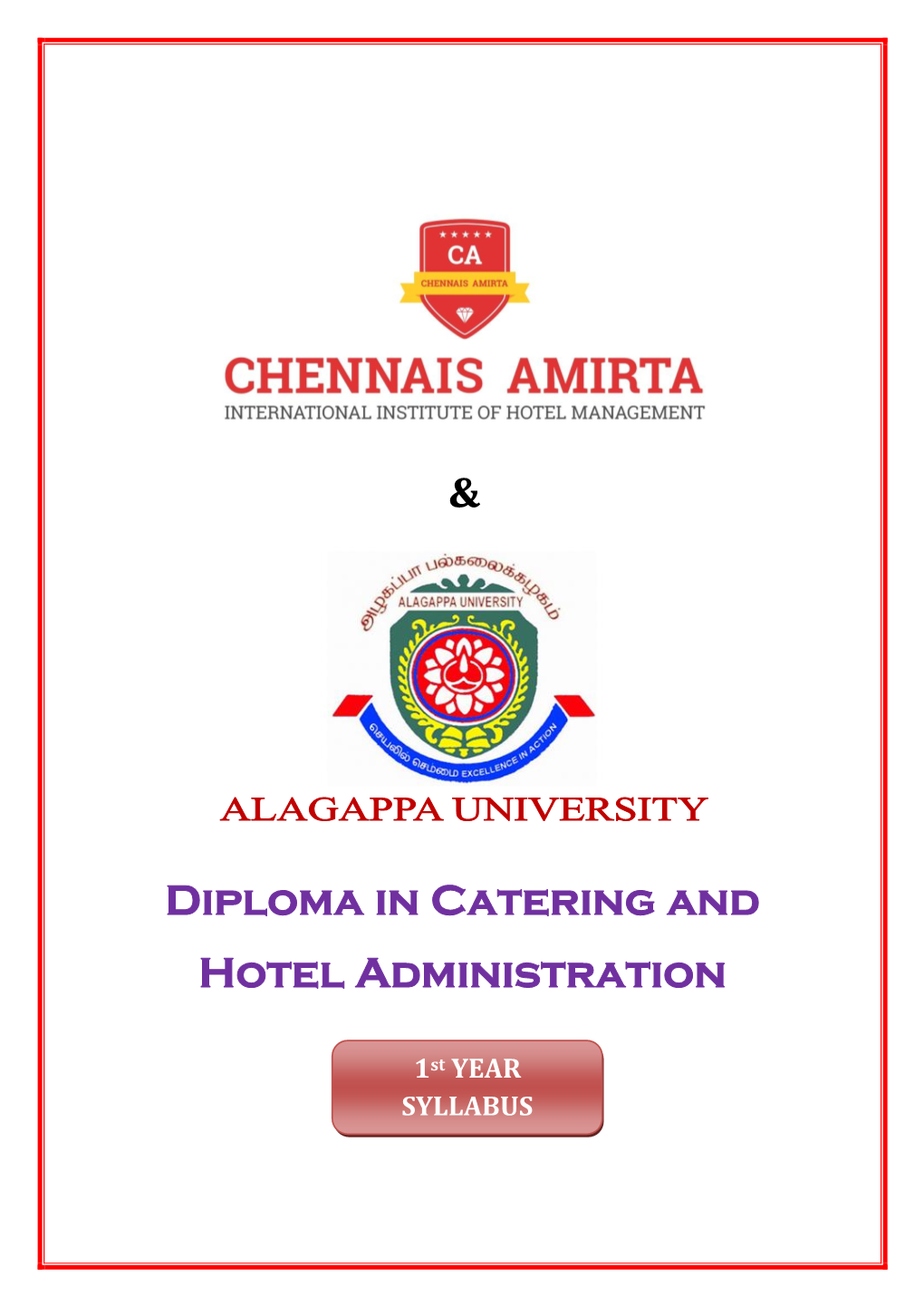 & Diploma in Catering and Hotel Administration