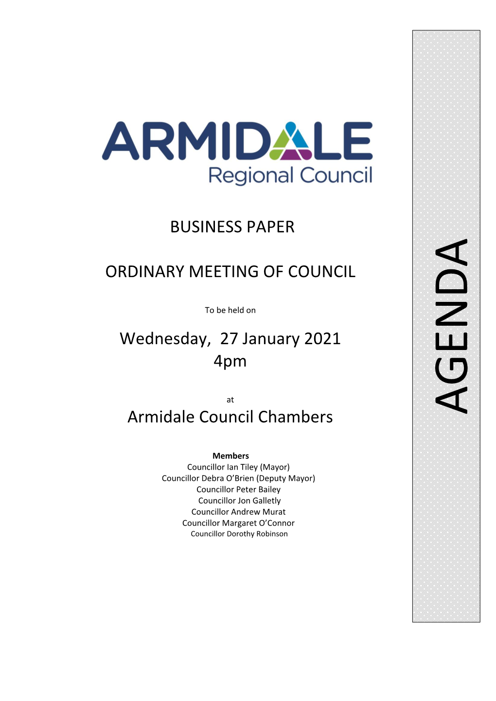 Agenda of Ordinary Council