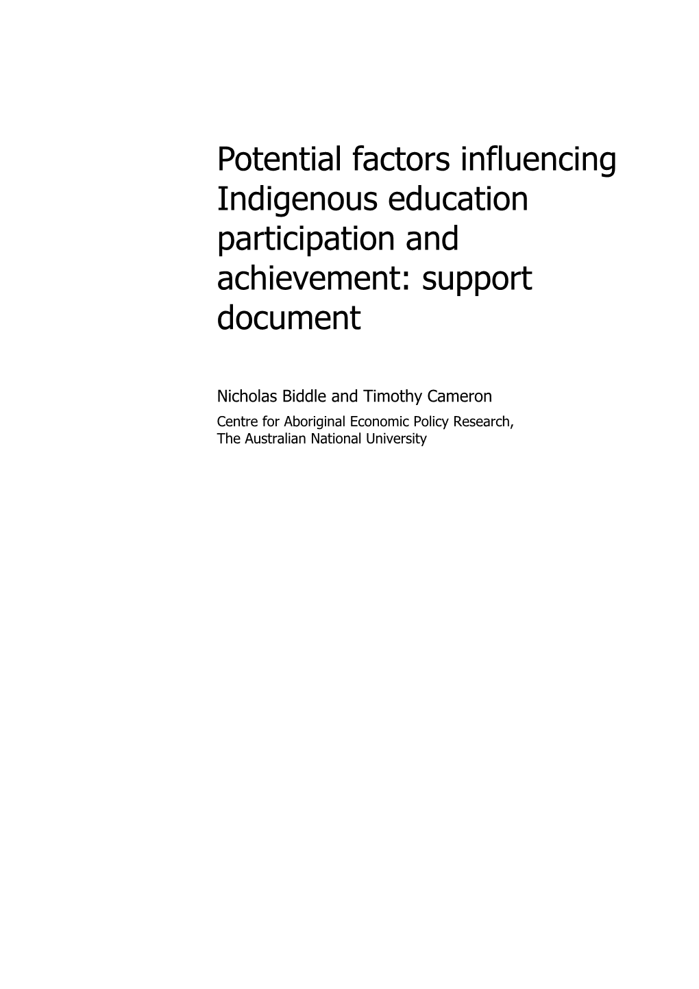 Potential Factors Support Doc