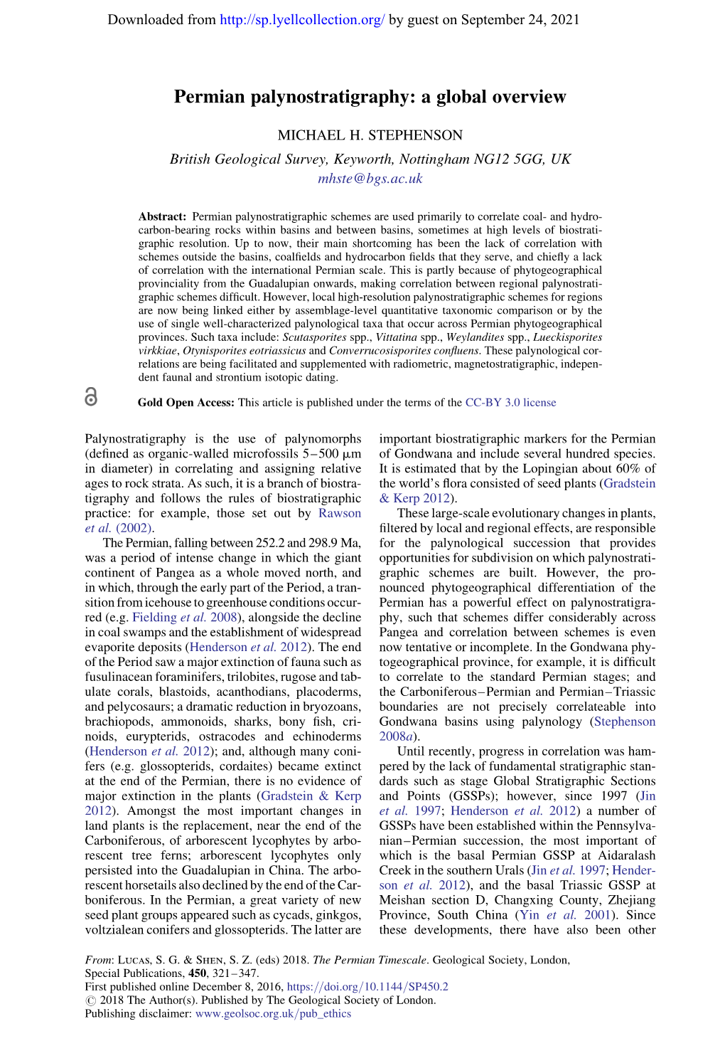 Permian Palynostratigraphy: a Global Overview