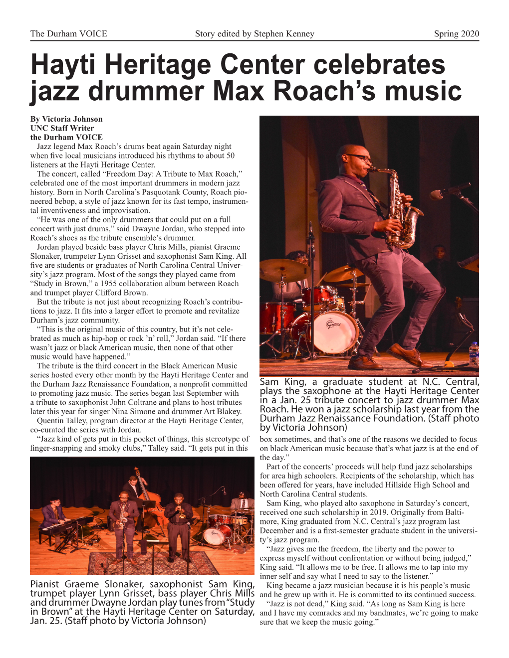Hayti Heritage Center Celebrates Jazz Drummer Max Roach's Music