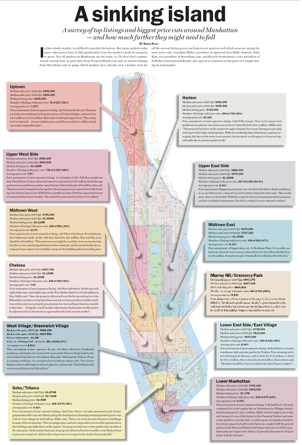 The Real Deal's Map of Manhattan's Biggest Price Cuts