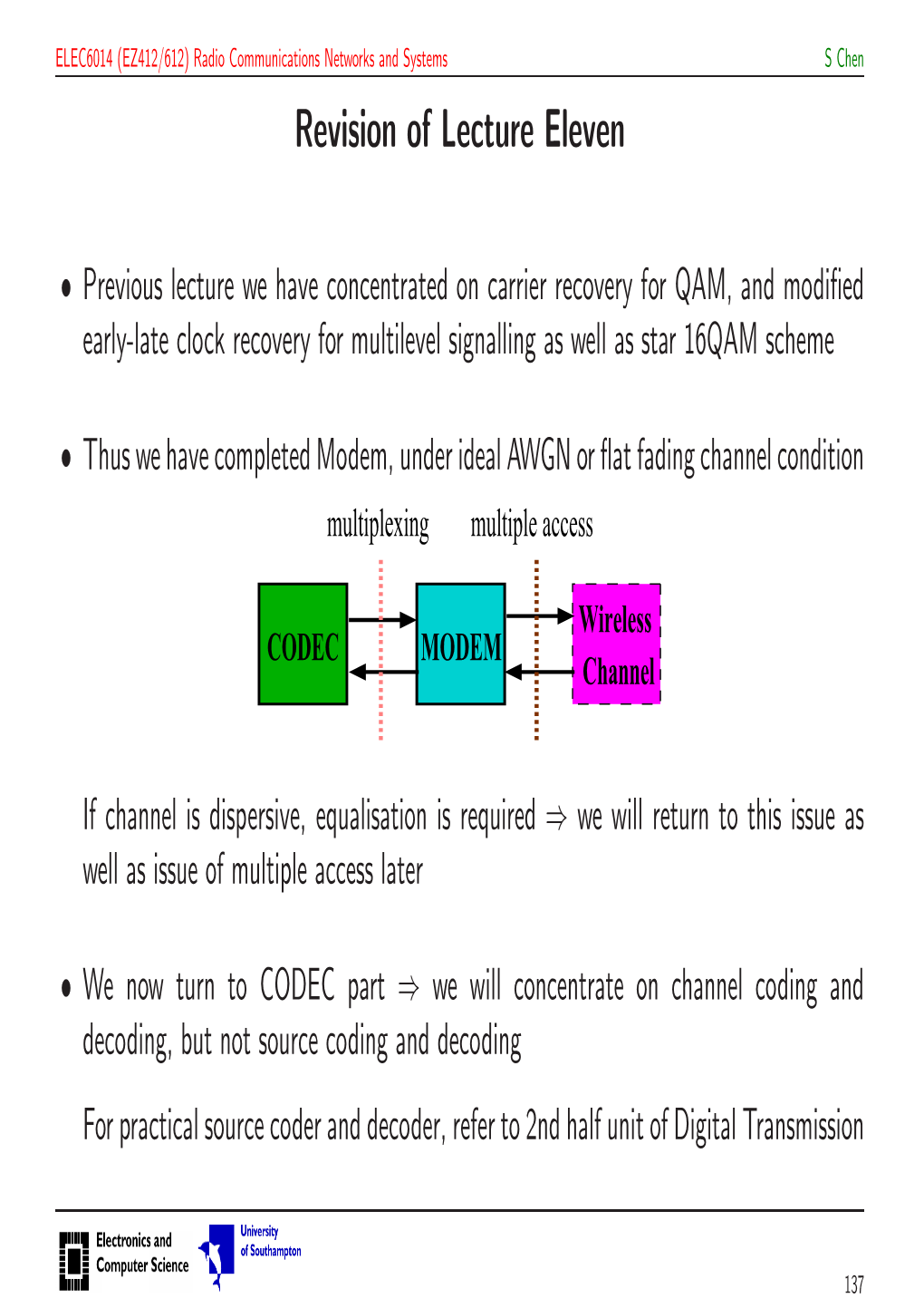 Revision of Lecture Eleven