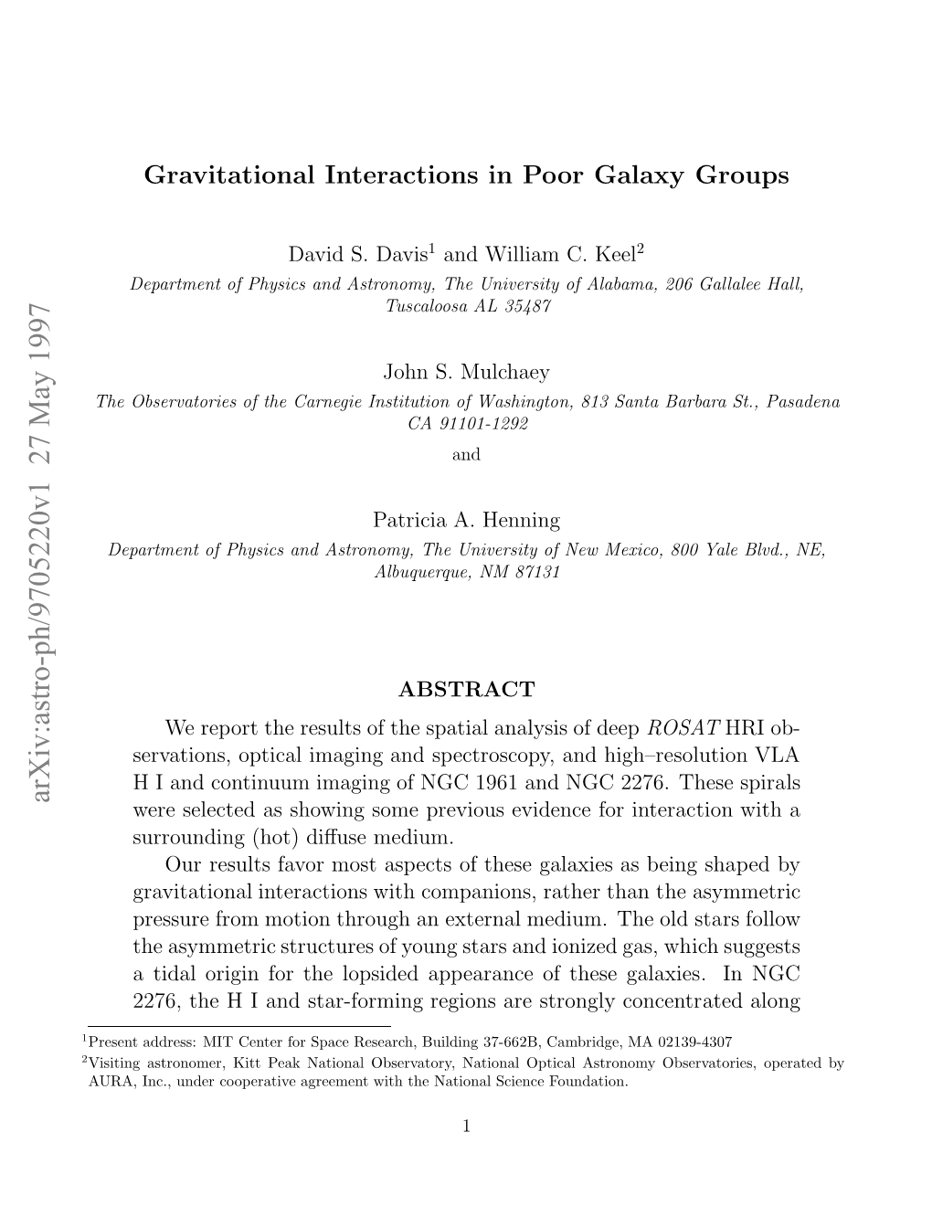 Gravitational Interactions in Poor Galaxy Groups