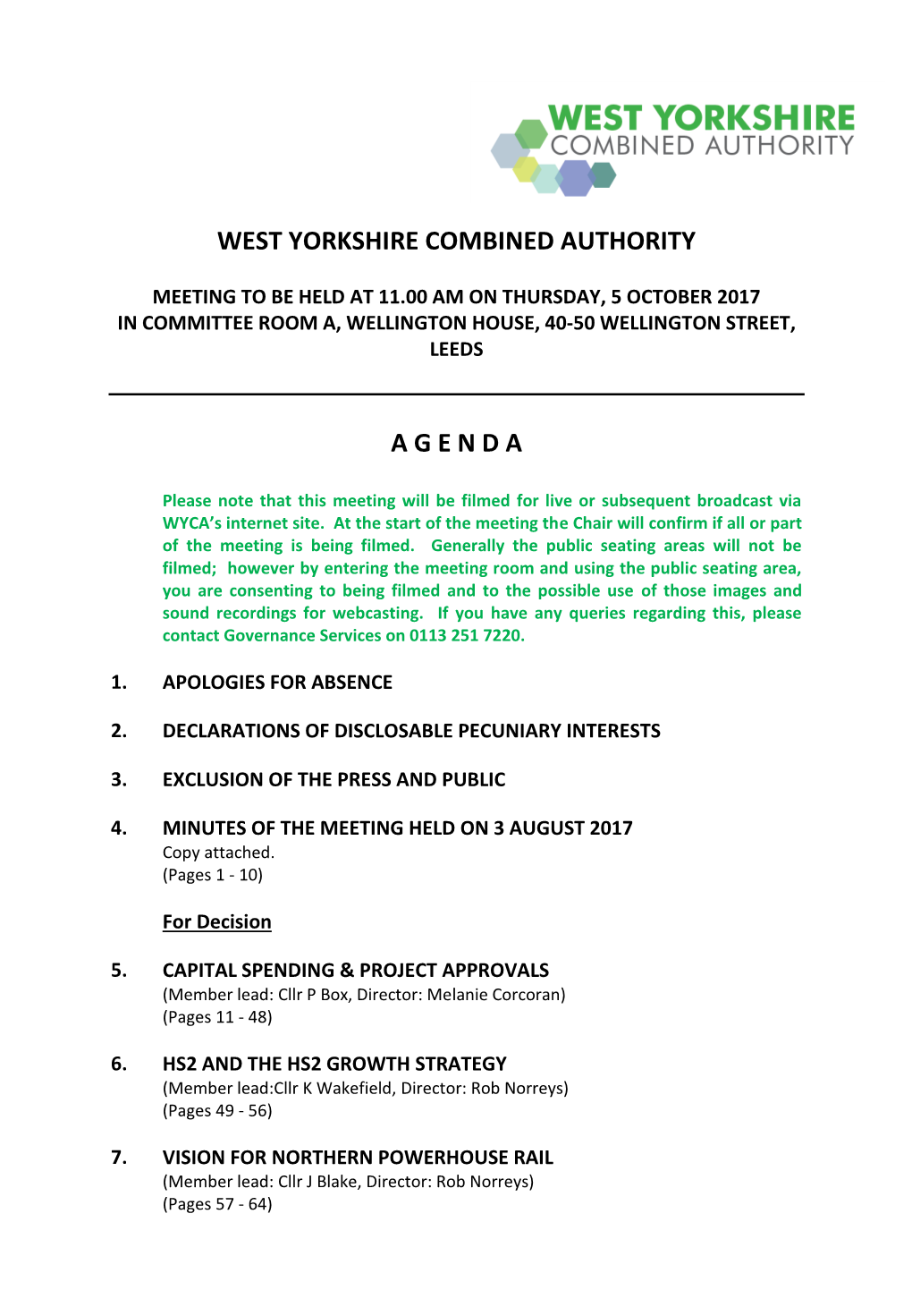 (Public Pack)Agenda Document for West Yorkshire Combined Authority