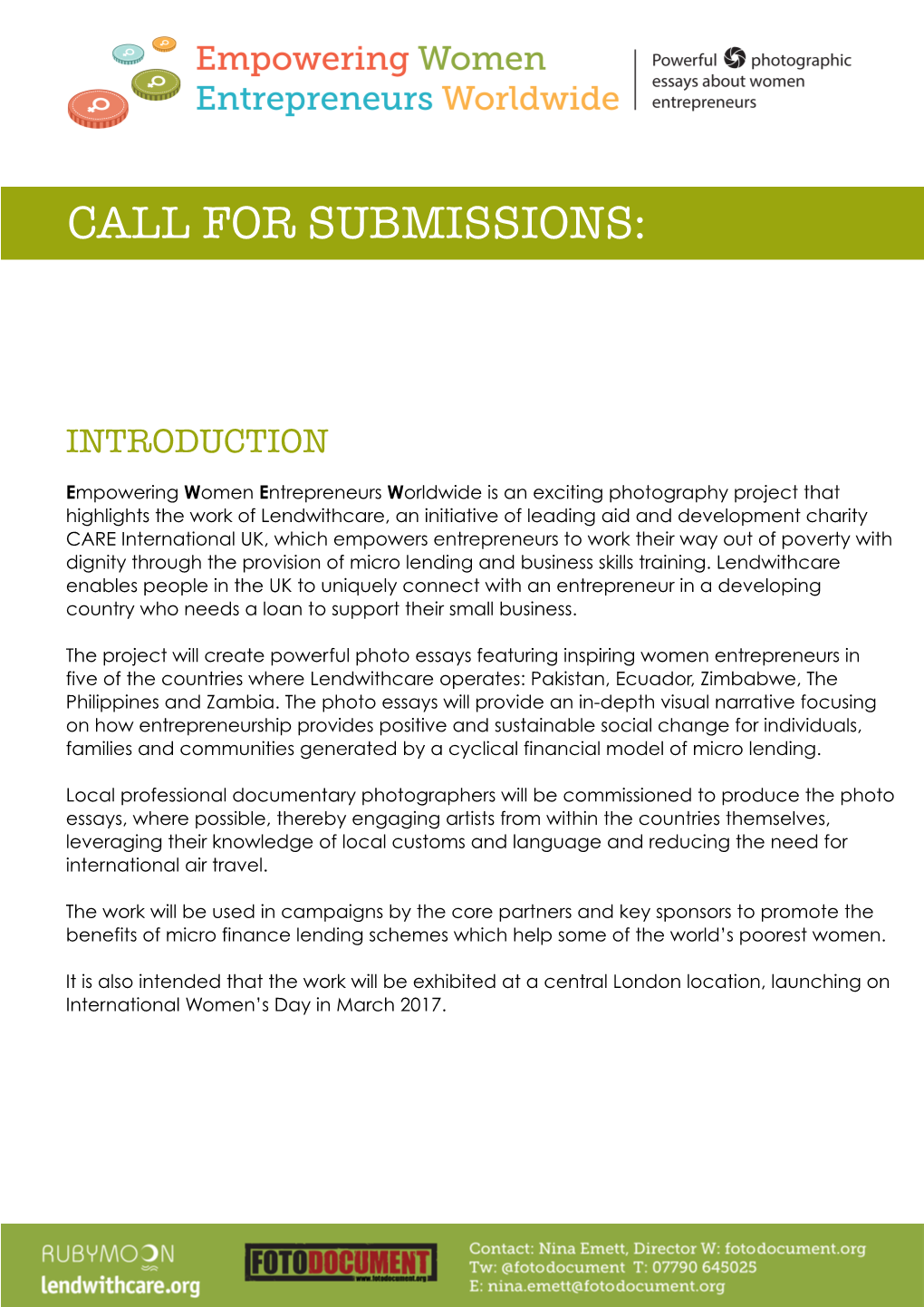 EWEW Call to Submissions