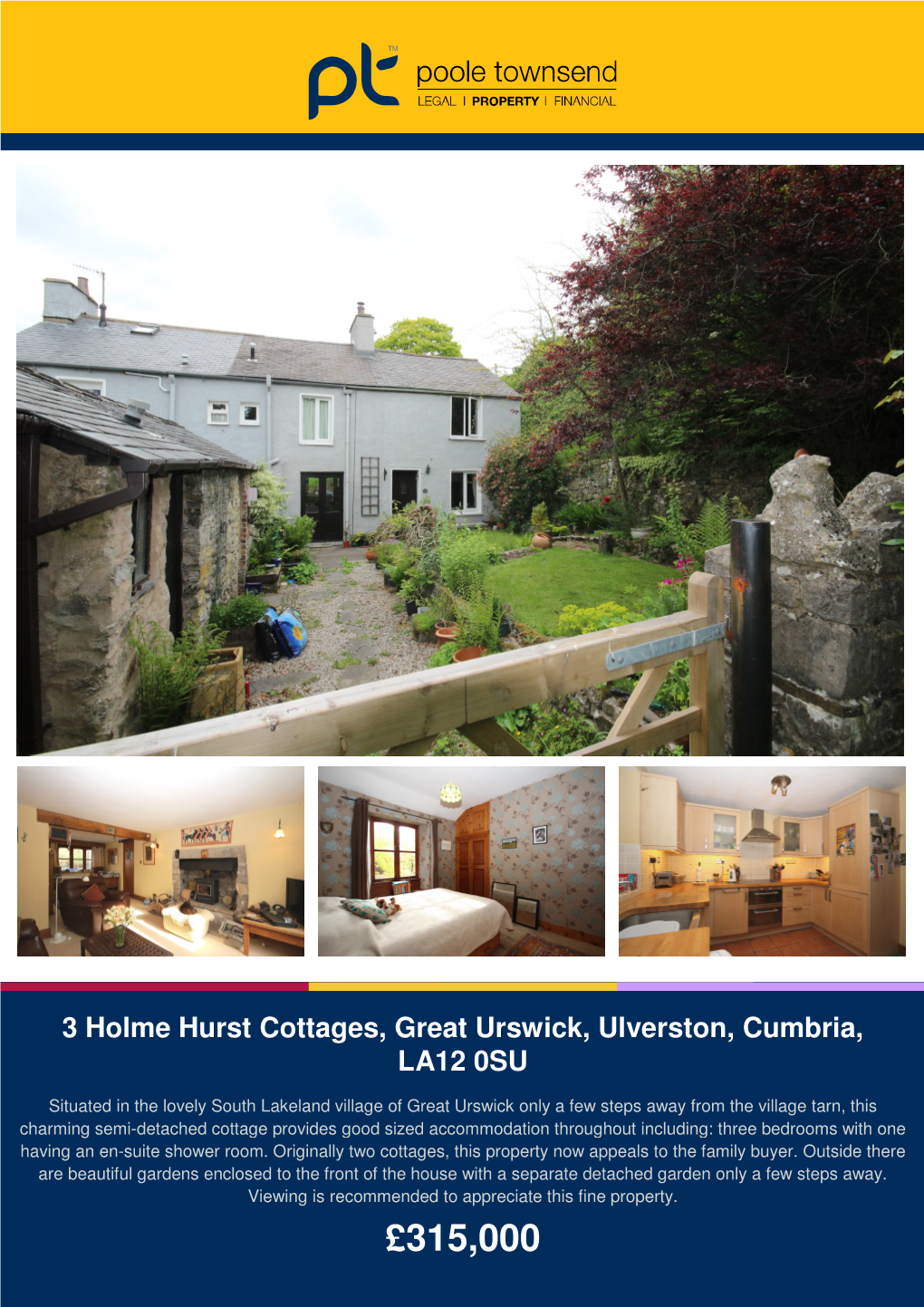 3 Holme Hurst Cottages, Great Urswick, Ulverston, Cumbria , LA12 0SU