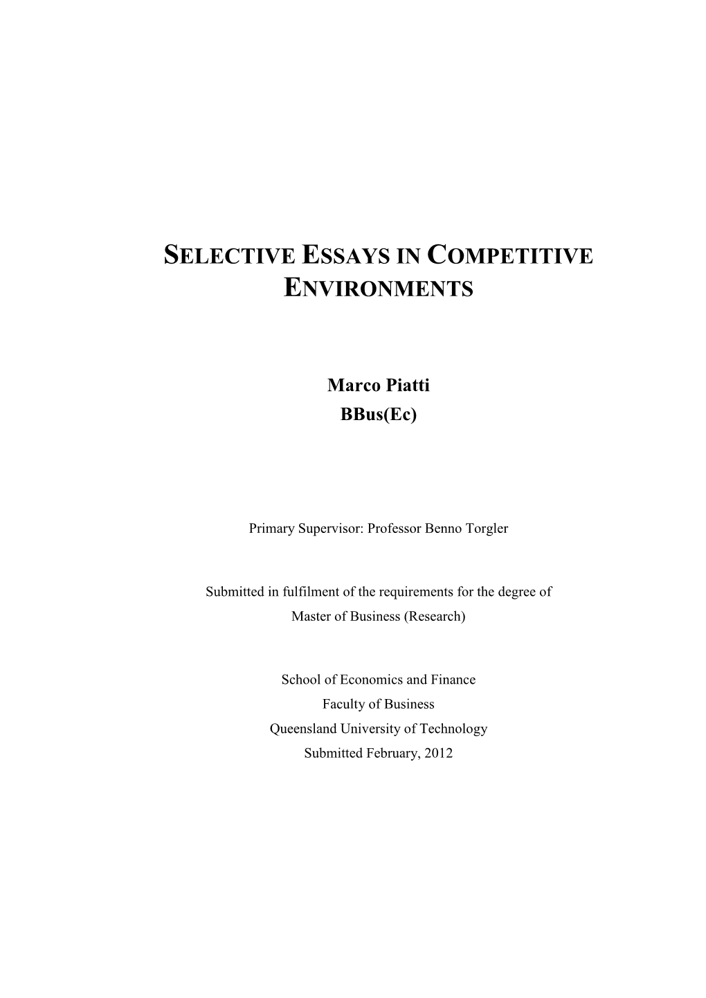 Marco Piatti Thesis