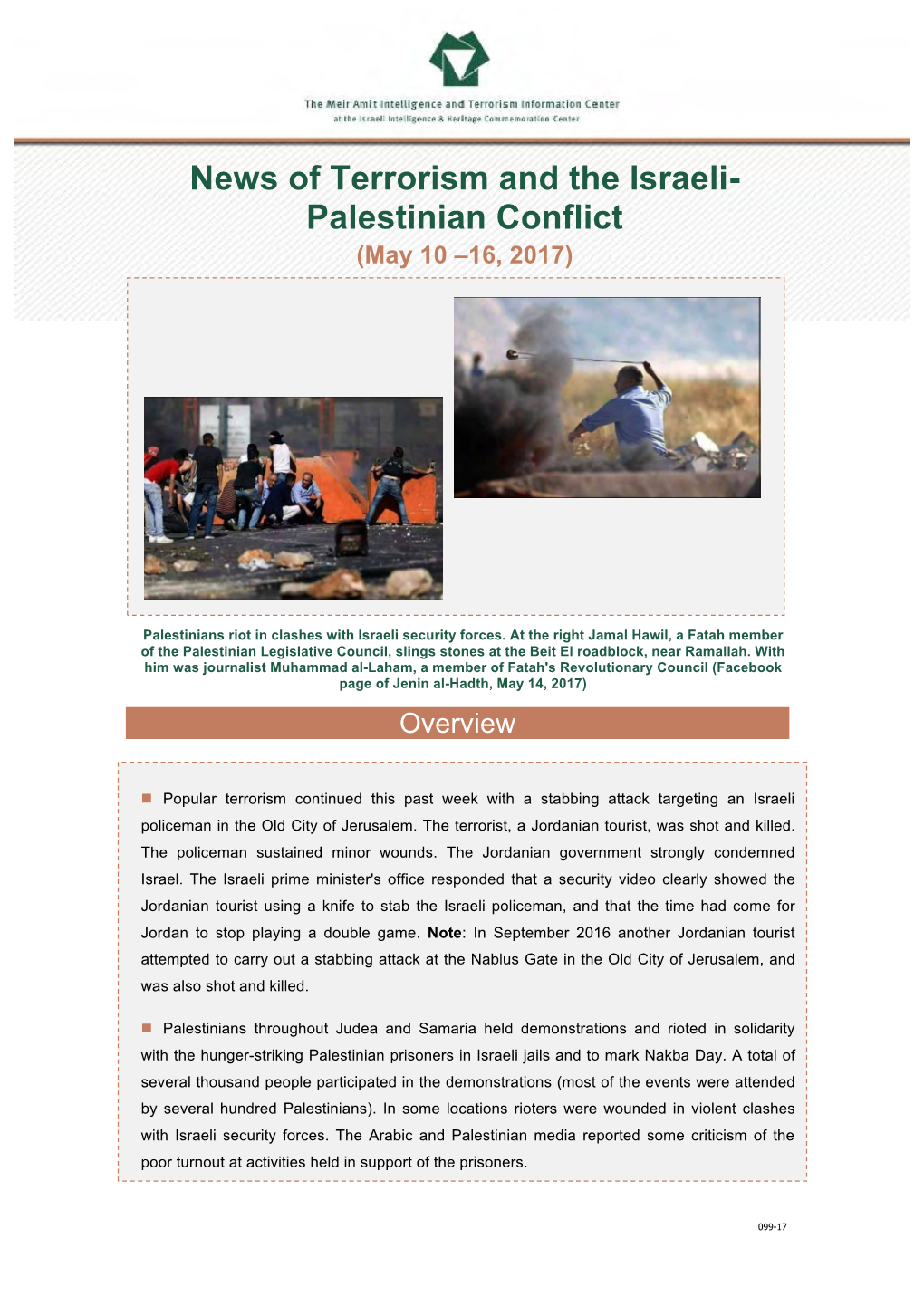 News of Terrorism and the Israeli-Palestinian Conflict (May 10