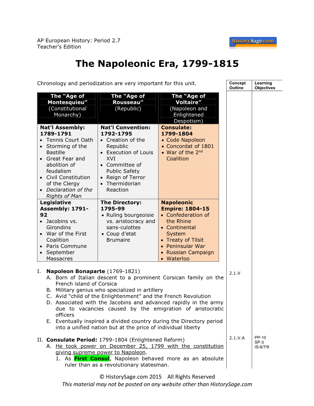 The Napoleonic Era, 1799-1815