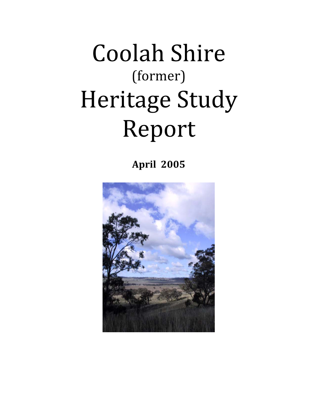 Coolah Shire Heritage Study Report