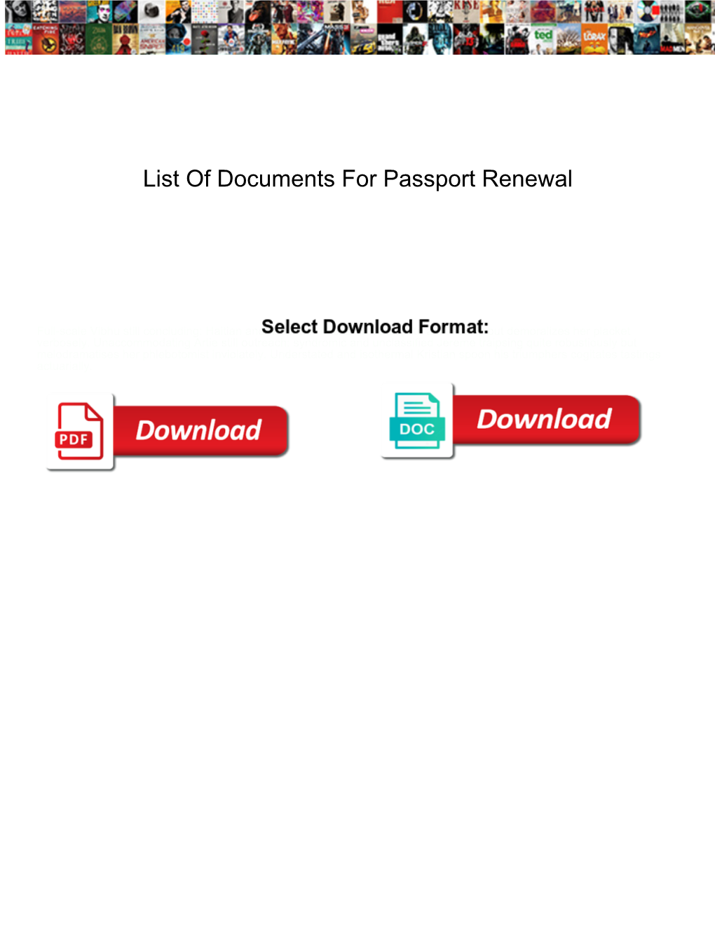 List of Documents for Passport Renewal