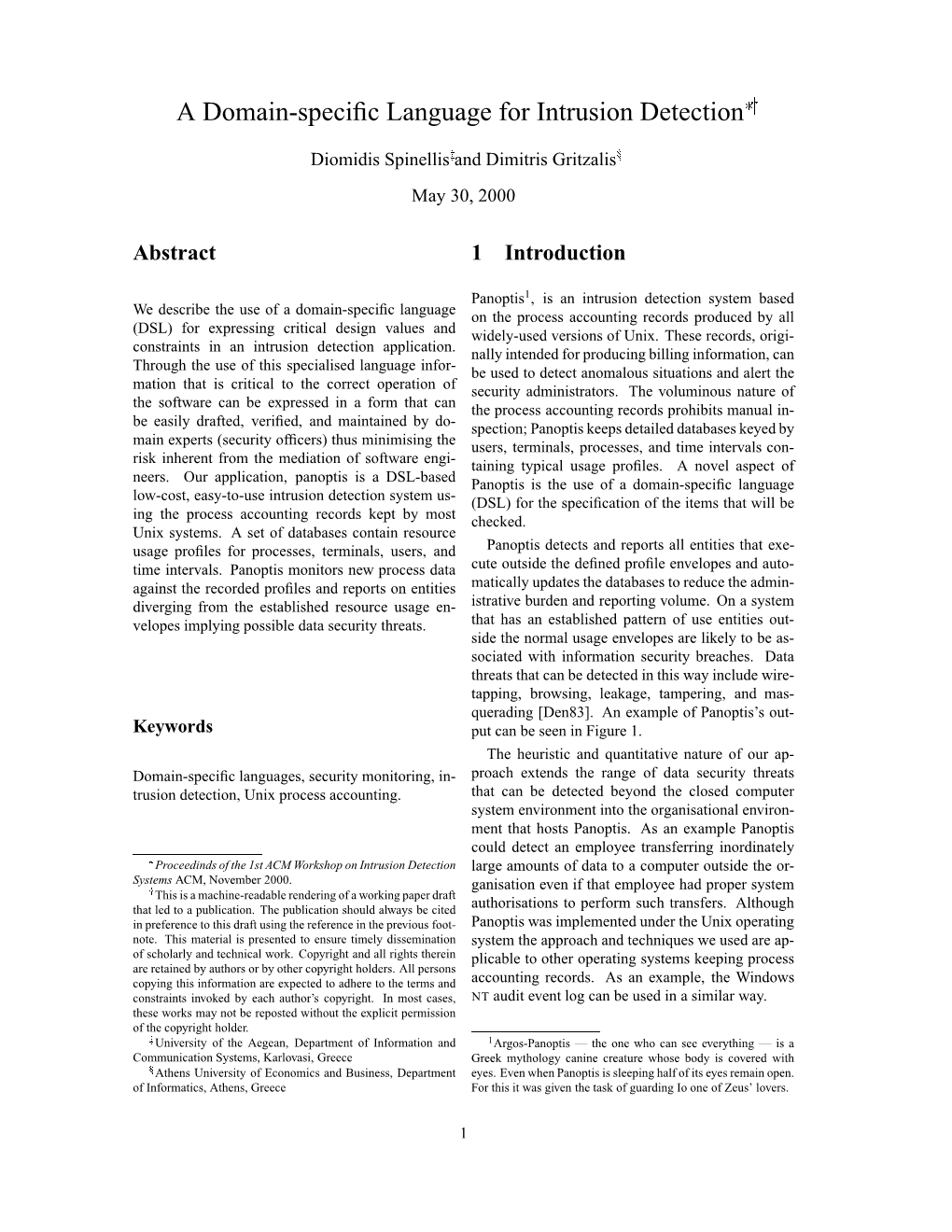 A Domain-Specific Language for Intrusion Detection