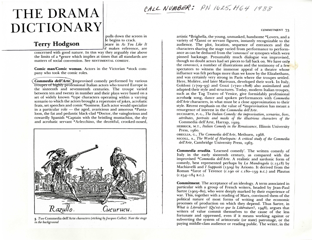 The Drama Dictionary