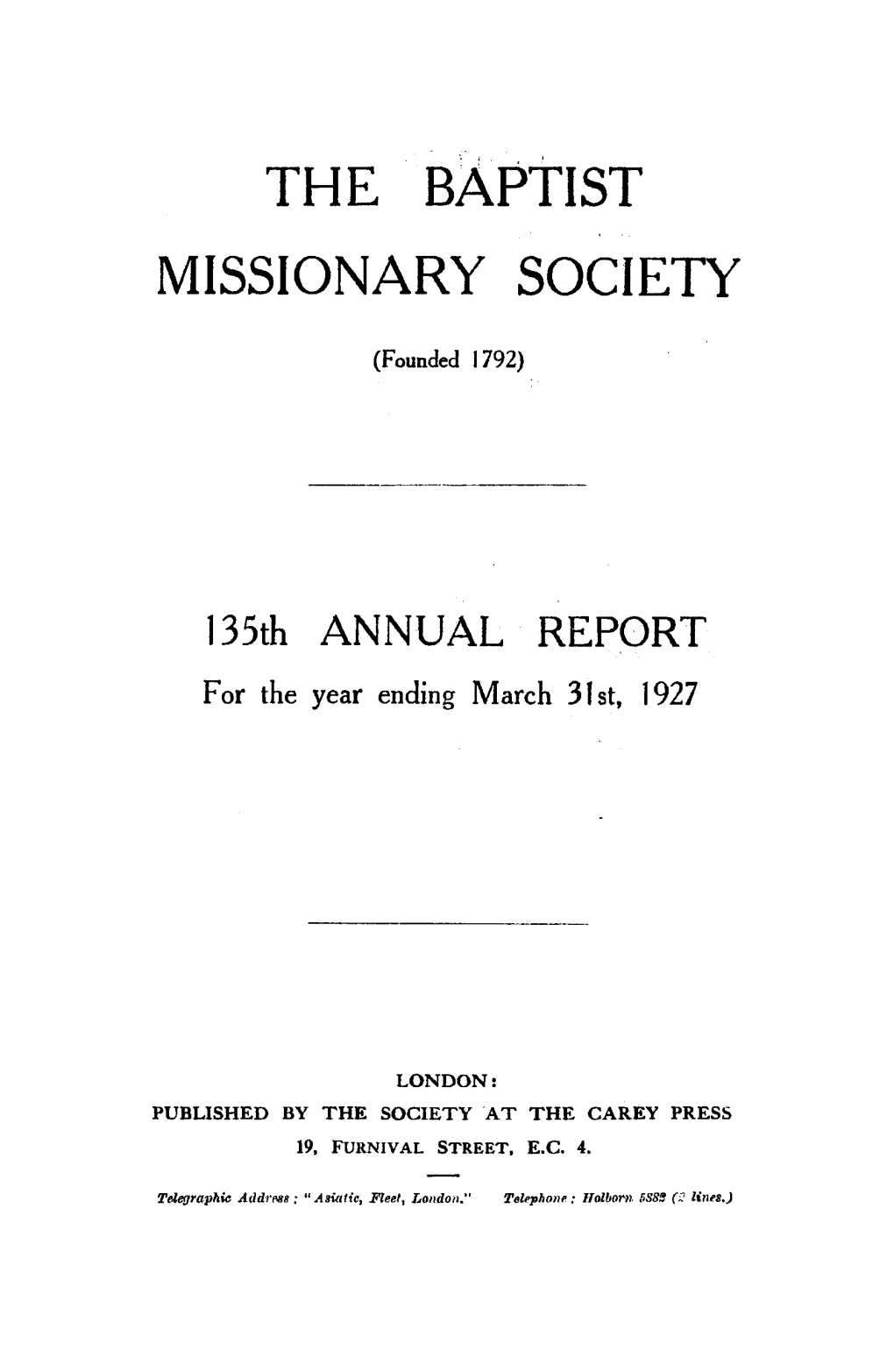 The Baptist Missionary Society