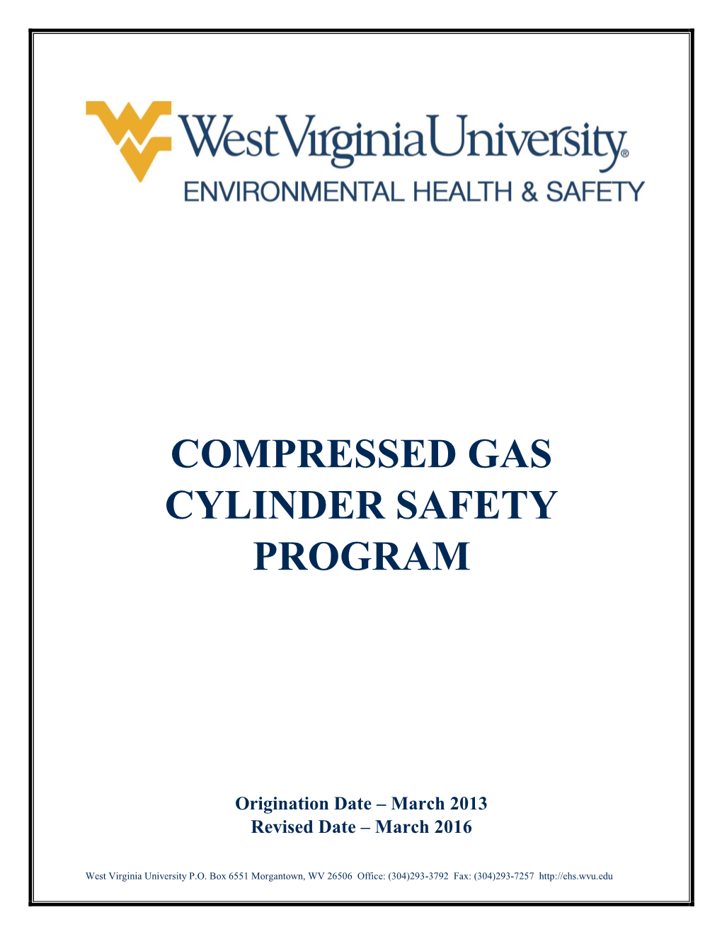 Compressed Gas Cylinder Safety Program
