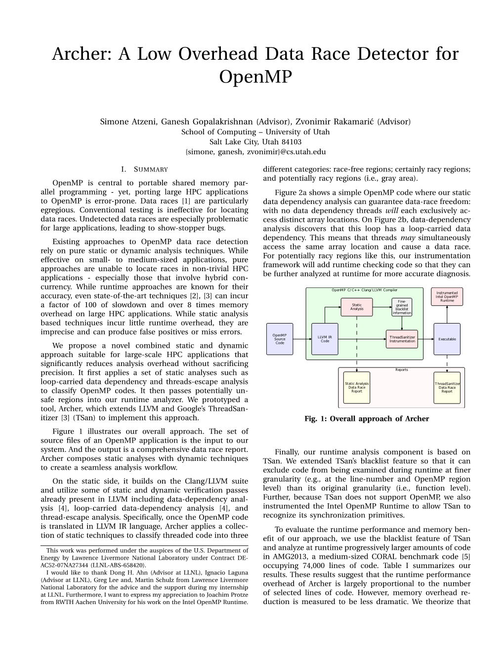 Archer: a Low Overhead Data Race Detector for Openmp