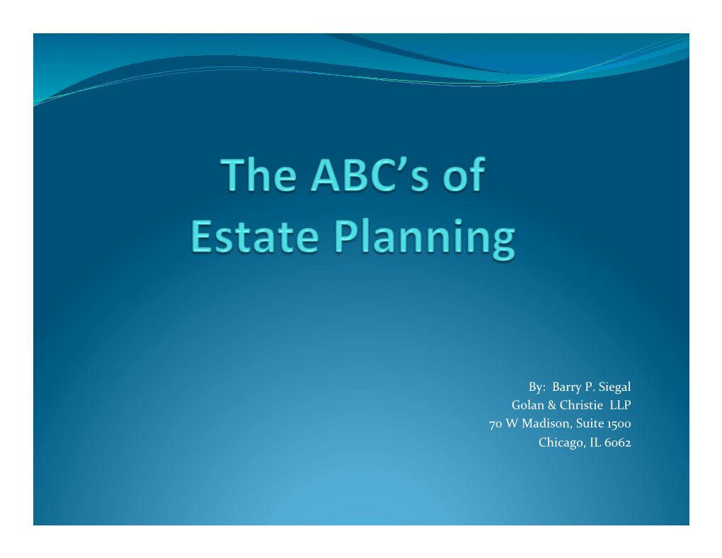 ABC's of Estate Planning