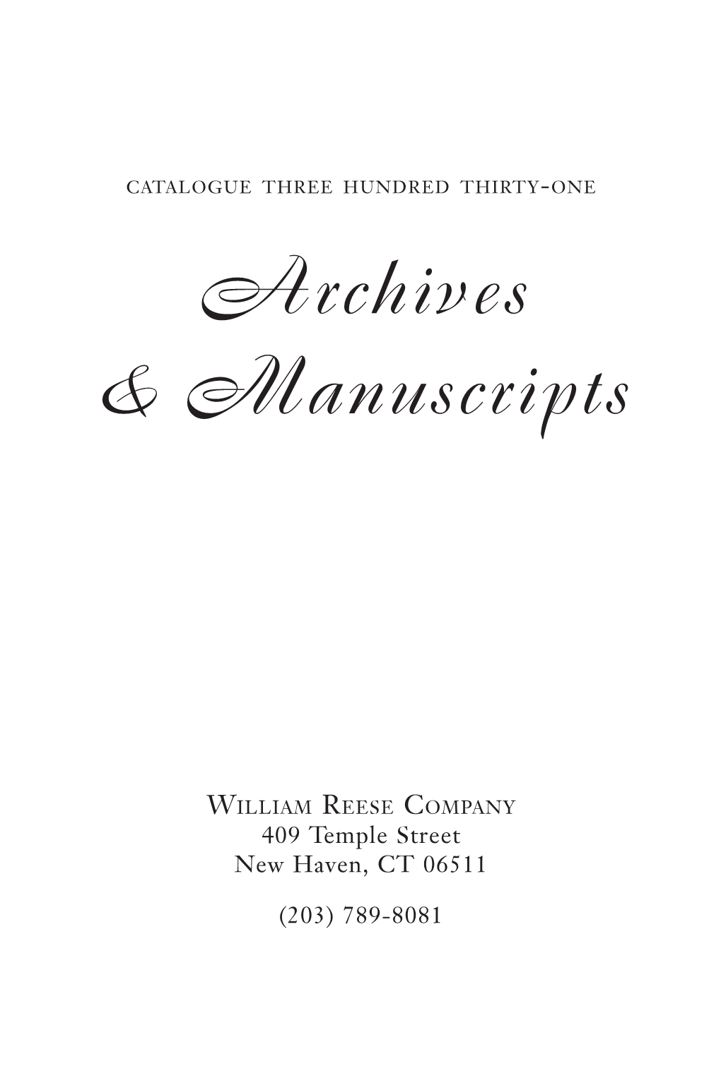 Archives & Manuscripts