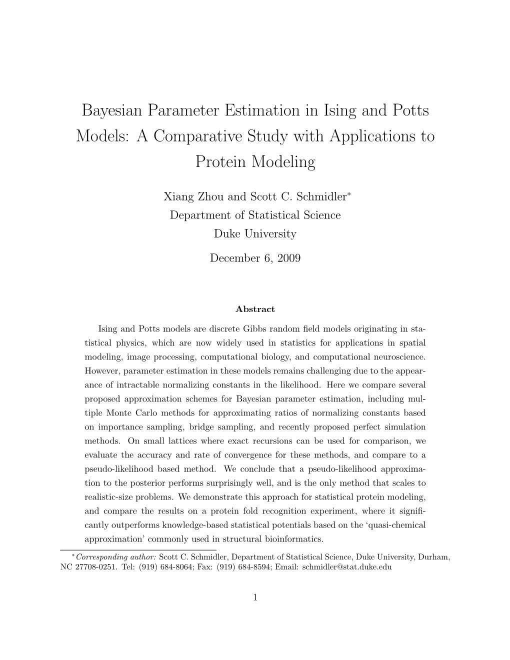 Bayesian Parameter Estimation in Ising and Potts Models: a Comparative Study with Applications to Protein Modeling