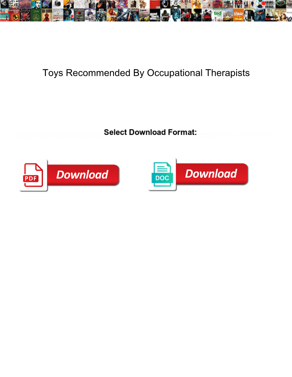 Toys Recommended by Occupational Therapists