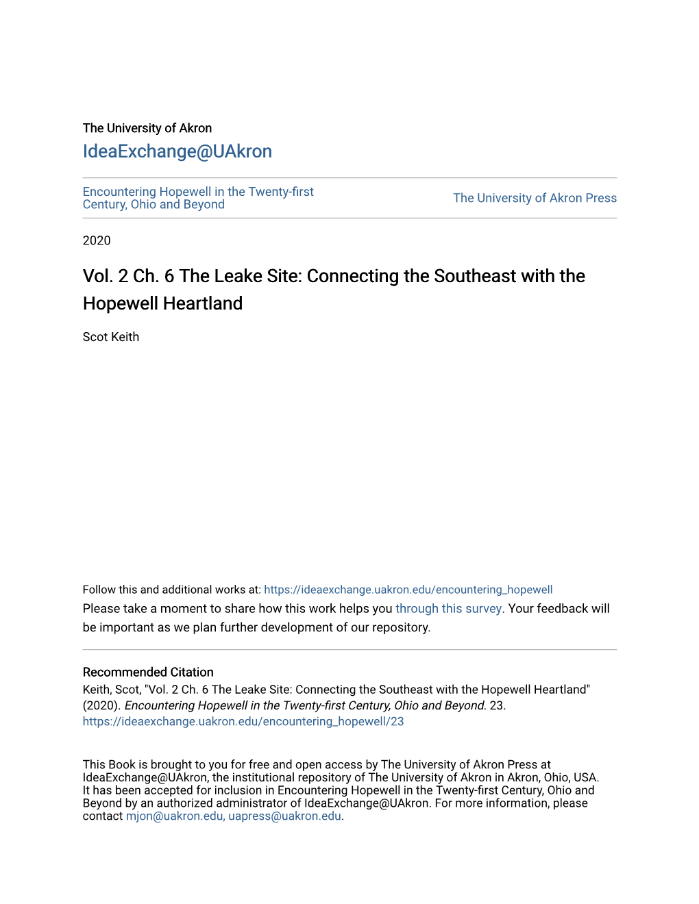 Connecting the Southeast with the Hopewell Heartland