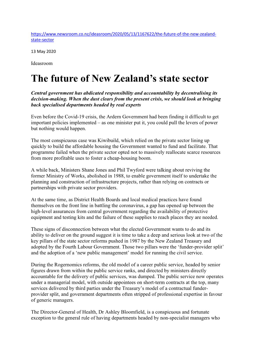 The Future of New Zealand's State Sector