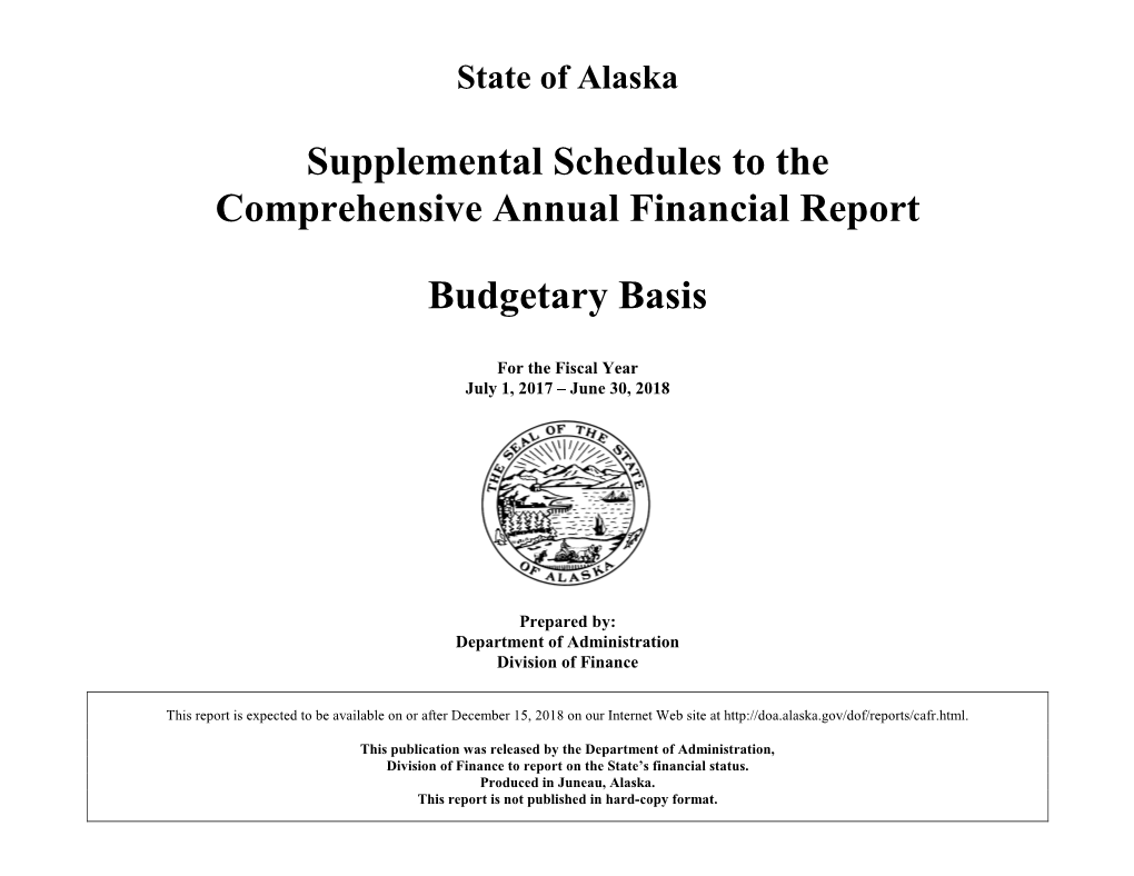 Supplemental Schedules to the Comprehensive Annual Financial Report