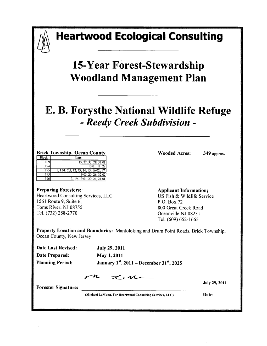 1 S-Year Fbrest-Stewardship Woodland Management Plan