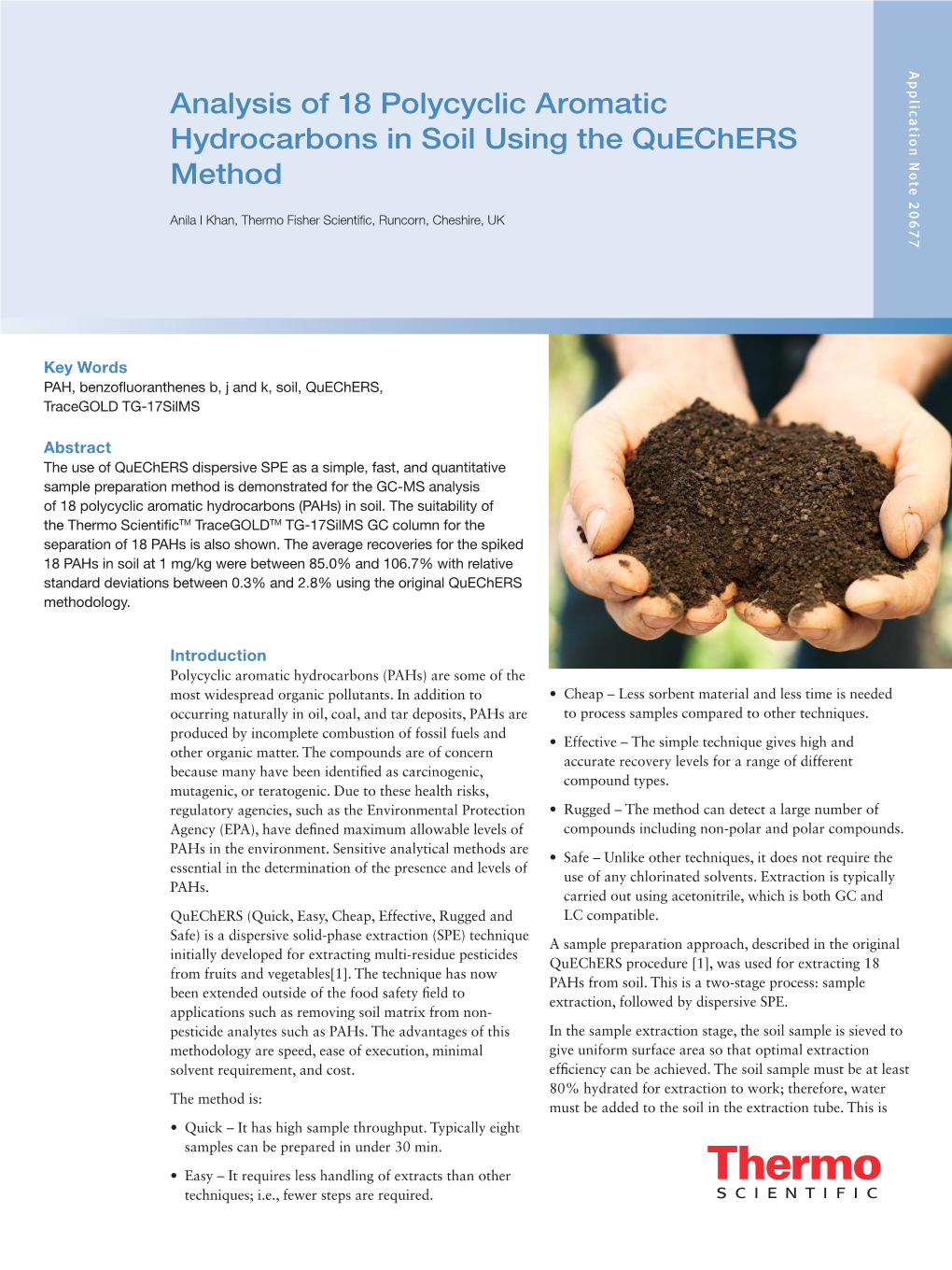 Analysis of 18 Polycyclic Aromatic Hydrocarbons in Soil Using The