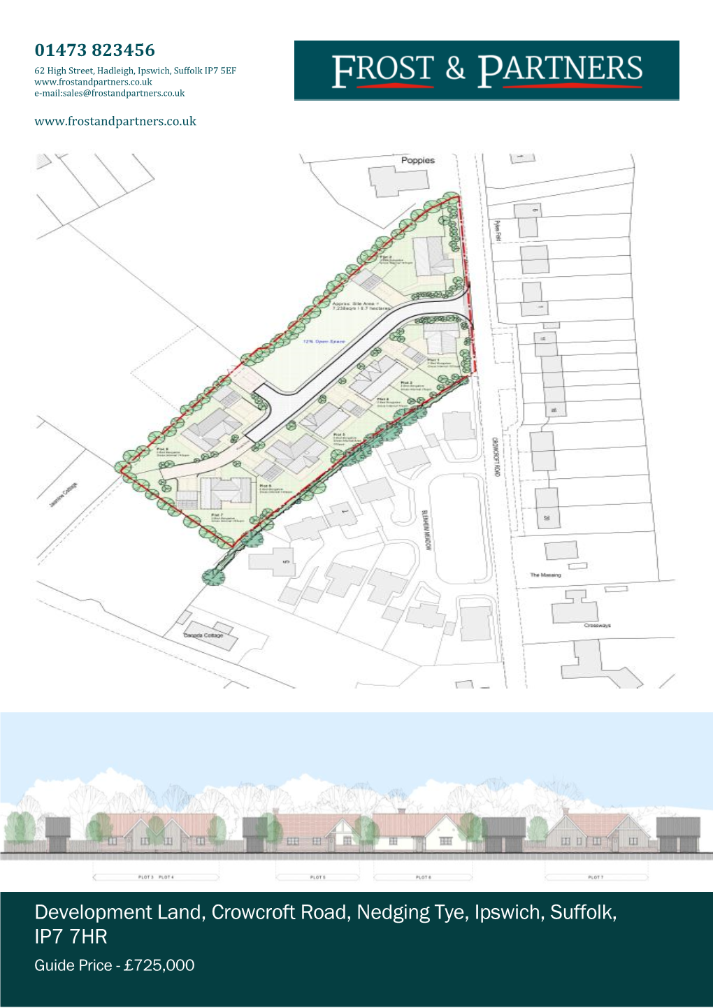 Development Land, Crowcroft Road, Nedging Tye, Ipswich, Suffolk, IP7 7HR Guide Price - £725,000