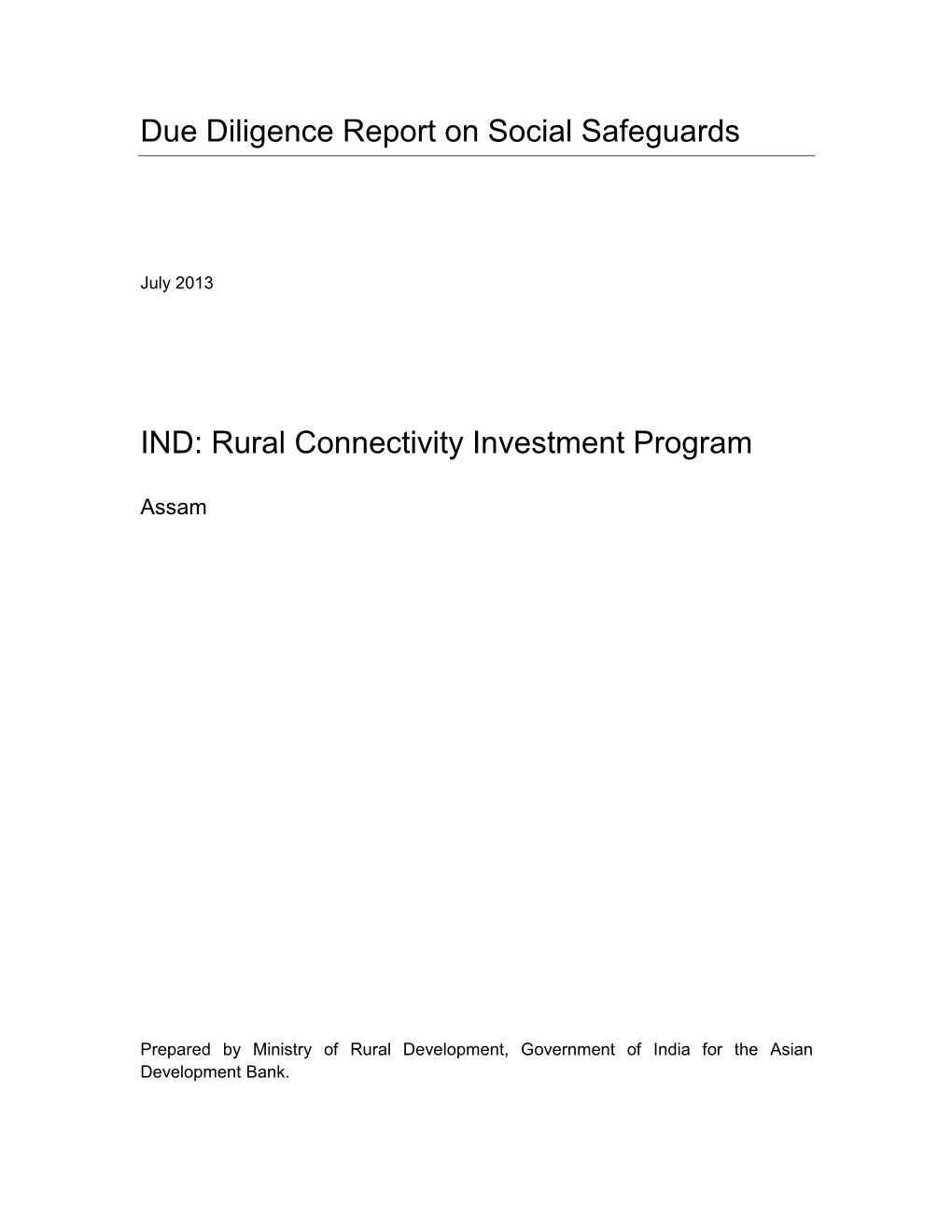 IND: Rural Connectivity Investment Program