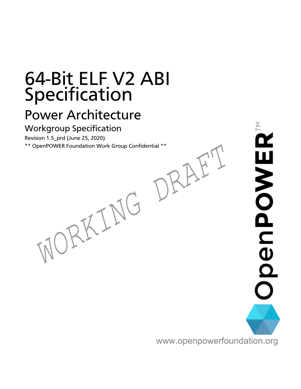 64-Bit ELF V2 ABI Specification June 25, 2020 Revision 1.5 Prd