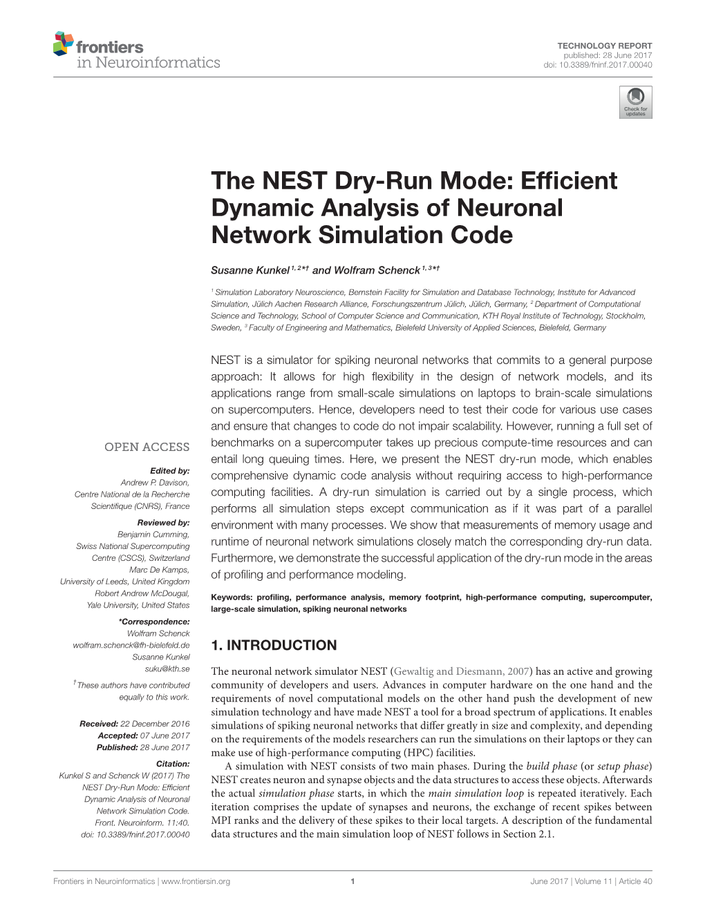 Efficient Dynamic Analysis of Neuronal Network Simulation Code