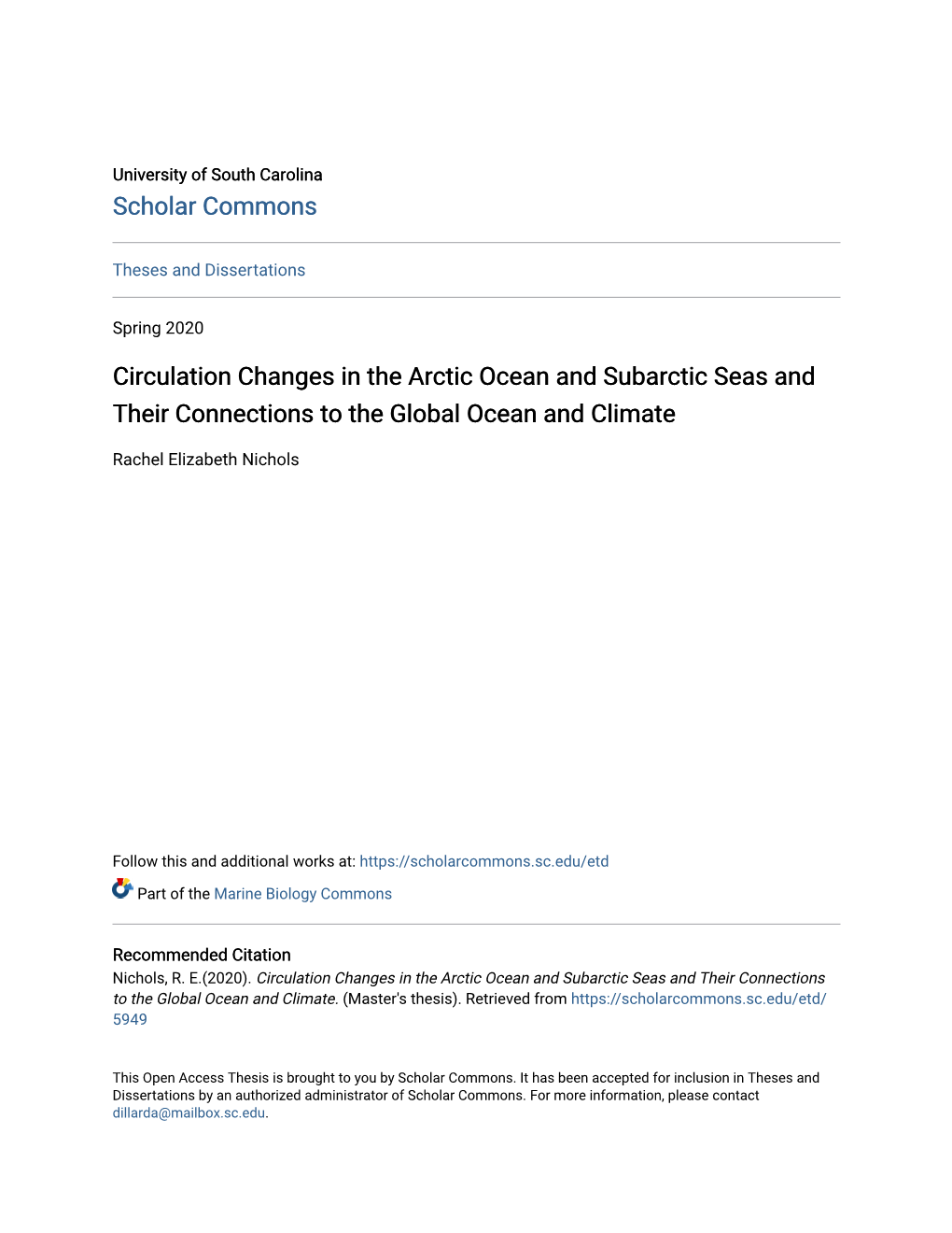 Circulation Changes in the Arctic Ocean and Subarctic Seas and Their Connections to the Global Ocean and Climate