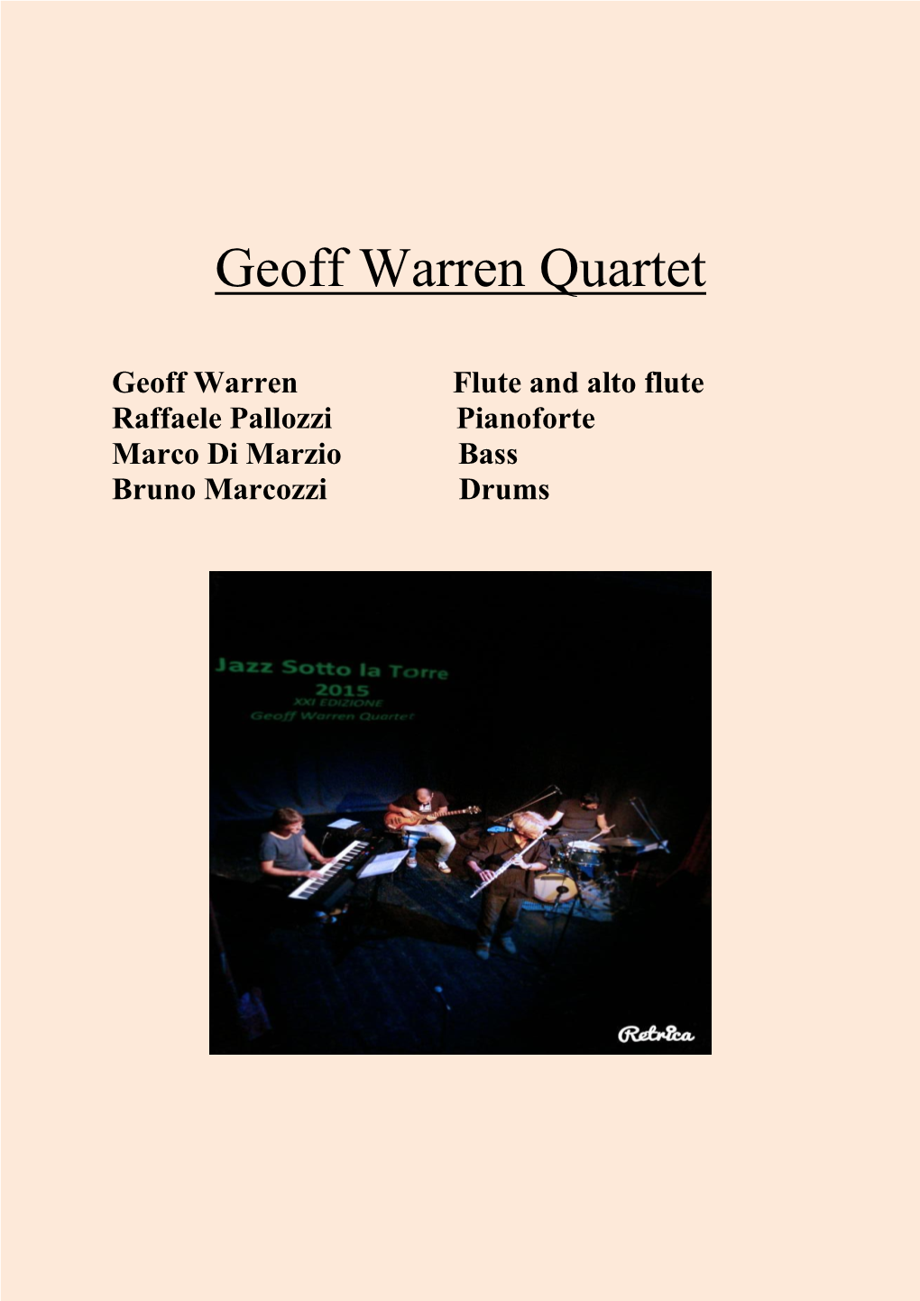 Geoff Warren Quartet English