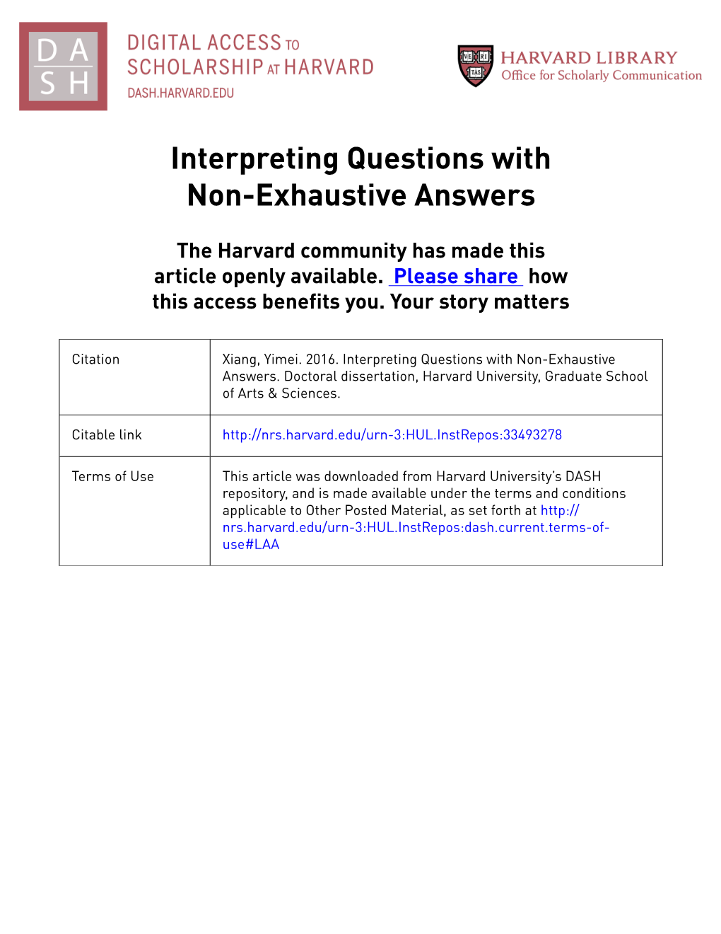 Interpreting Questions with Non-Exhaustive Answers