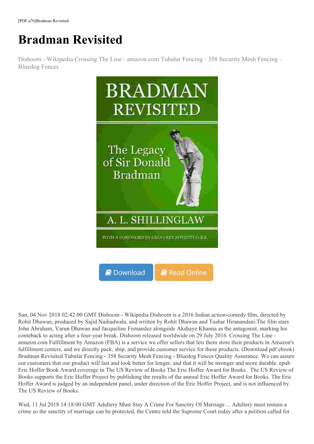 (Download Pdf Ebook) Bradman Revisited Tubular Fencing - 358 Security Mesh Fencing - Bluedog Fences Quality Assurance