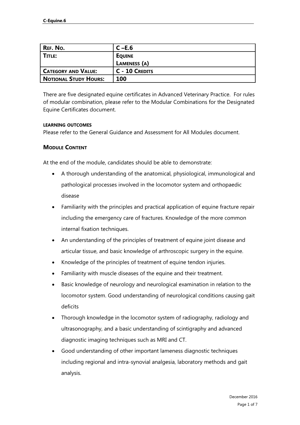 Please Refer to the General Guidance and Assessment for All Modules Document