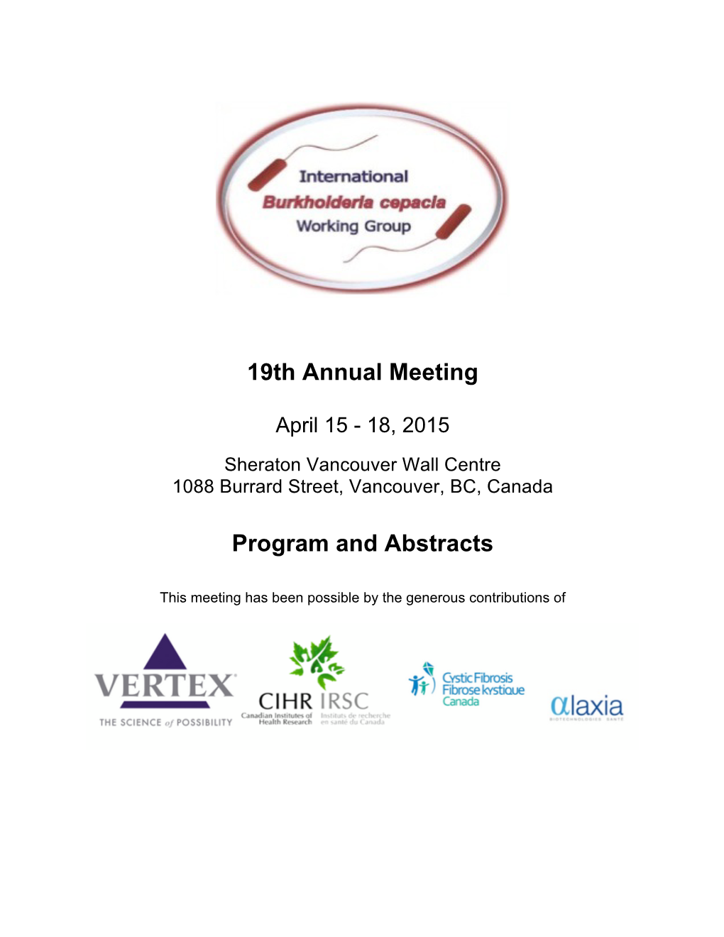 19Th Annual Meeting Program and Abstracts